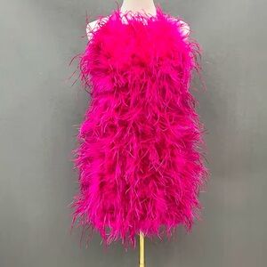 Fuchsia Feathered Dress